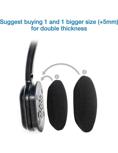 Cojines de Espuma Voarmaks 50mm para Auriculares - 5 Pares