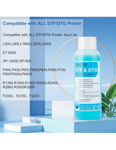 Kit de Limpieza de Cabezal DTF DTG TKNCCC 100ML para Impresoras