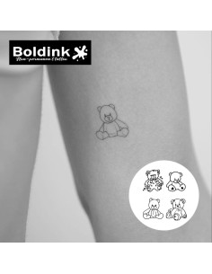 Tatuajes Semipermanentes Boldink Muñeco de Oso 7-14 Días 2