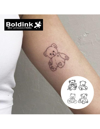 Tatuajes Semipermanentes Boldink Muñeco de Oso 7-14 Días