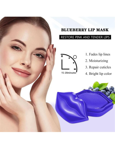 Mascarilla Hidratante para Labios Charm Kiss 20 Pcs Azul