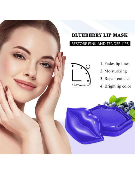 Mascarilla Hidratante para Labios Charm Kiss 20 Pcs Azul