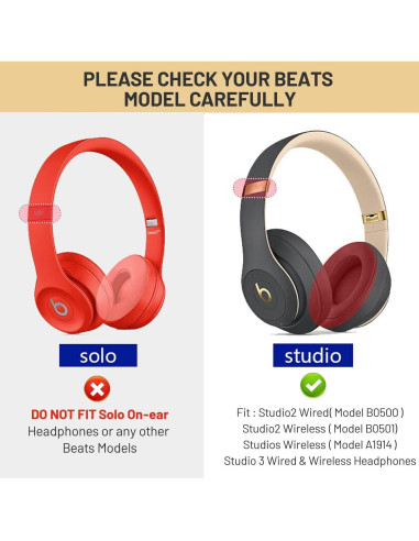 Cojines de Repuesto para Auriculares Studio 2 y 3 - Negro