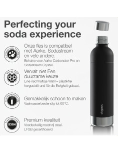 Botella de Carbonatación Nordiqo 33 oz Acero Inoxidable 2