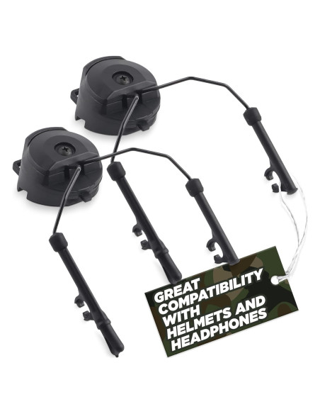 Adaptador Riel ARC Tesorrio para Auriculares Tácticos Negro