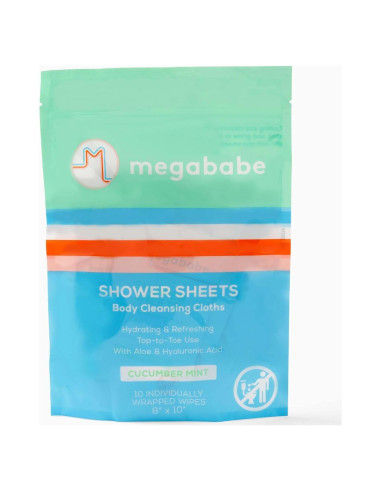 Toallitas de Ducha Megababe Pepino y Menta 10 Unidades