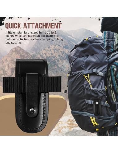 Funda de Cuchillo de Cuero Negro 10 cm con Cierre y Lazo