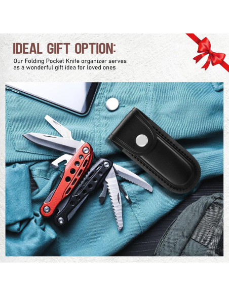 Funda de Cuchillo de Cuero Negro 10 cm con Cierre y Lazo