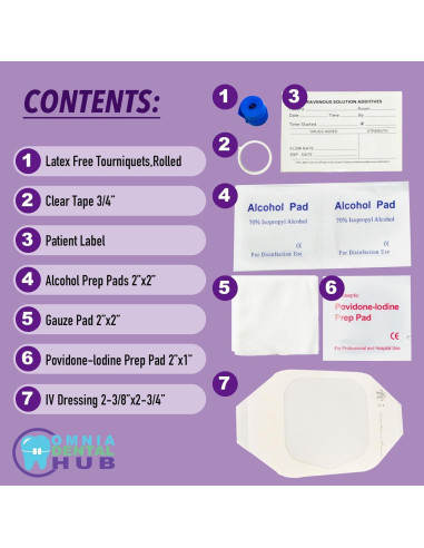 Kit de Inicio IV Estéril Omnia ONE - 50 PCs para Inserción Médica