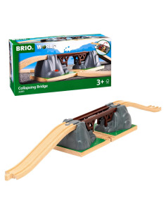 Puente Colapsable BRIO World - Accesorio de Madera 3 Piezas