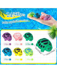 Juguetes de Baño DEEKIN Tortugas 24 Piezas 6 Colores 2