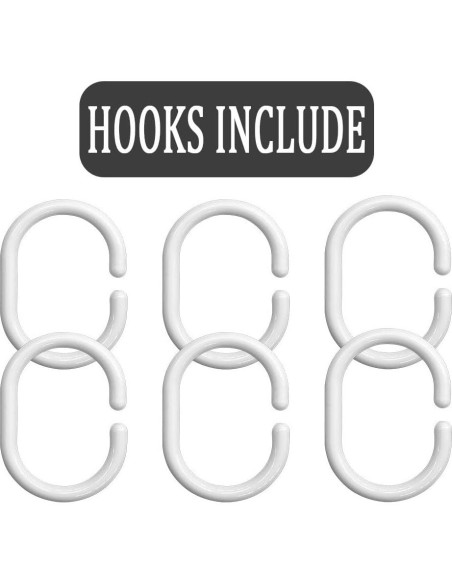 Cortina de Ducha MERCHR 91x183 cm Rústica con Ganchos