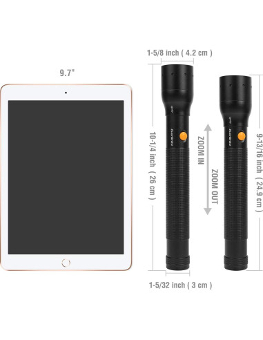 Linterna Táctica Ultra Brillante EverBrite 900 Lúmenes Zoomable