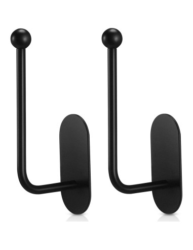 Soportes Adhesivos para Cortinas CroBlissful 2 Pcs Negro