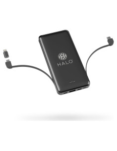 Batería Externa HALO 10,000 mAh con Carga Rápida - Negro