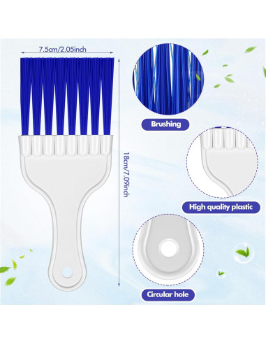 Boao 6 Cepillos de Limpieza para Aire Acondicionado Azul
