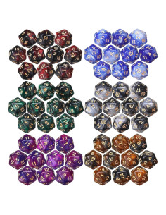 Juego de 60 Dados D20 Acrílicos 20mm Mezcla de Colores