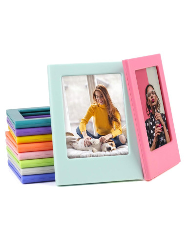 10 Marcos de Foto Magnéticos Coloridos QUEEN3C 8.8x6.5 cm