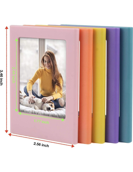 10 Marcos de Foto Magnéticos Coloridos QUEEN3C 8.8x6.5 cm