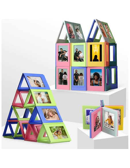 10 Marcos de Foto Magnéticos Coloridos QUEEN3C 8.8x6.5 cm