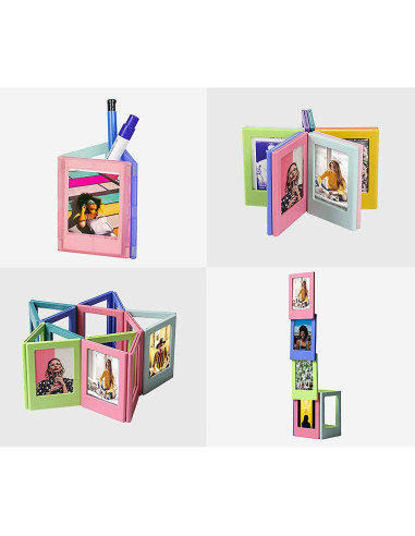 10 Marcos de Foto Magnéticos Coloridos QUEEN3C 8.8x6.5 cm