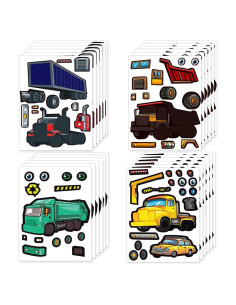 24 Hojas de Calcomanías de Camiones Edgewood Toys - Diversión Sin Desorden
