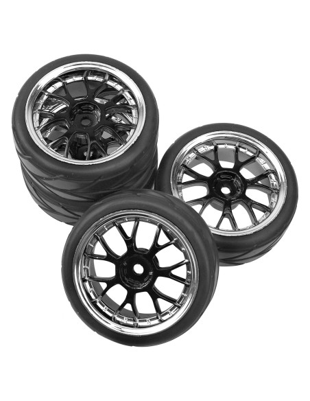 4 Neumáticos de Caucho HIRCQOO 65mm para Carros RC 1/10