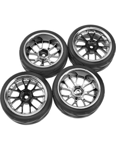 4 Neumáticos de Caucho HIRCQOO 65mm para Carros RC 1/10