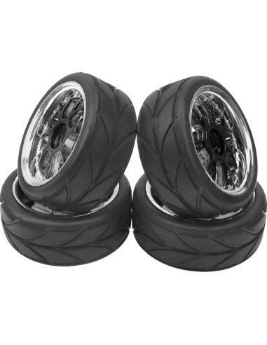 4 Neumáticos de Caucho HIRCQOO 65mm para Carros RC 1/10