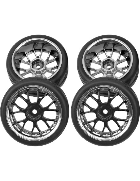 4 Neumáticos de Caucho HIRCQOO 65mm para Carros RC 1/10