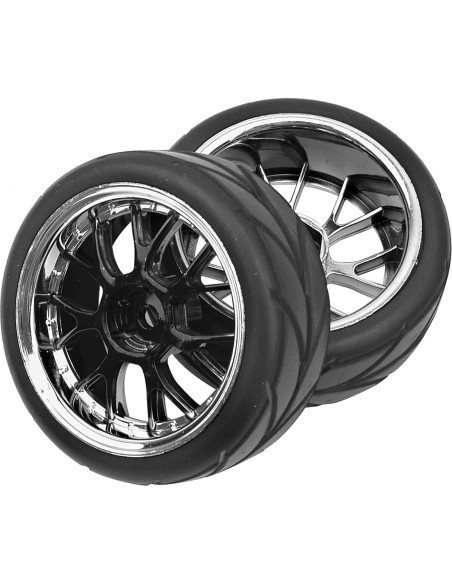 4 Neumáticos de Caucho HIRCQOO 65mm para Carros RC 1/10