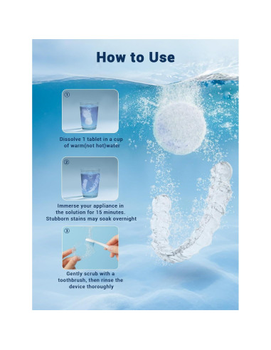 120 Tabletas Limpiadoras WRKLLY para Retenedores y Dentaduras