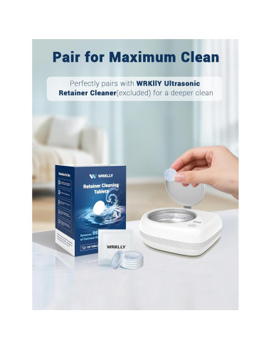 120 Tabletas Limpiadoras WRKLLY para Retenedores y Dentaduras