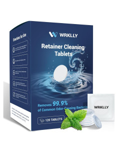 120 Tabletas Limpiadoras WRKLLY para Retenedores y Dentaduras