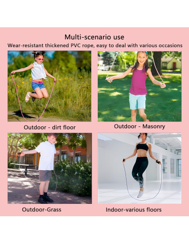 Cuerda de Saltar Ajustable GSMIEY para Niños y Adultos - PVC
