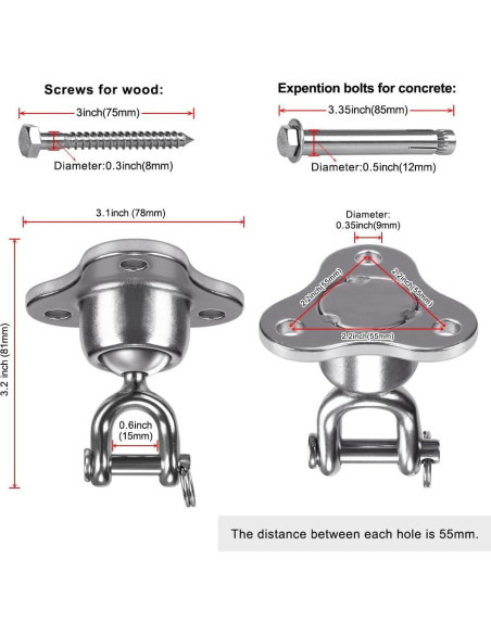 Soporte para Saco de Boxeo SELEWARE con Giro Silencioso