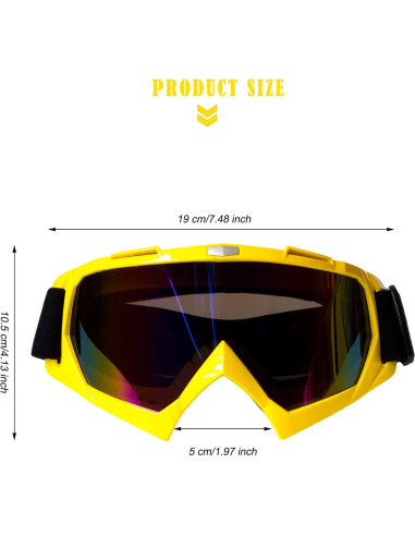 Gafas de Motocross EYEGLASSTOR UV400 Amarillas para Adultos