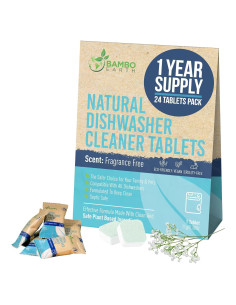 Tabletas Limpiadoras de Lavavajillas BAMBOEARTH - 24 Recargas Ecológicas