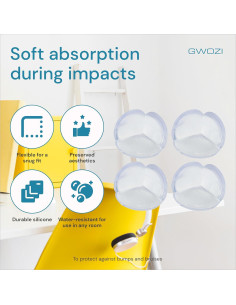 Protectores de Esquinas de Silicona GWOZI - 12 Pcs Transparentes 2
