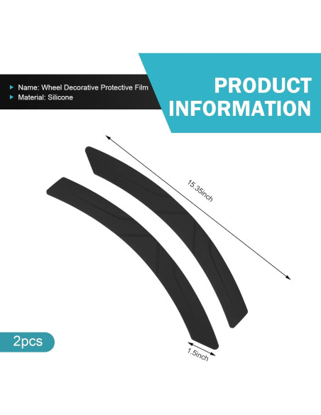 Tiras de Cejas de Neumático Opuweiy 39x3.8cm 2PCS Negro