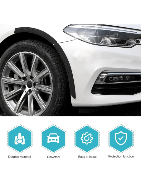 Tiras de Cejas de Neumático Opuweiy 39x3.8cm 2PCS Negro