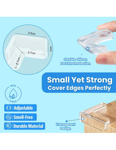 12 Protectores de Esquinas de Silicona Transparente Storite