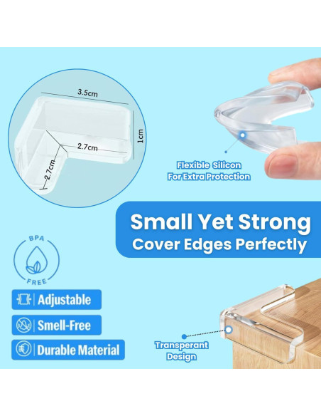 12 Protectores de Esquinas de Silicona Transparente Storite