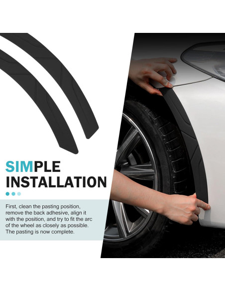 Tiras de Cejas de Neumático Opuweiy 39x3.8cm 2PCS Negro