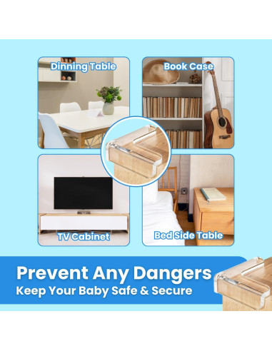 12 Protectores de Esquinas de Silicona Transparente Storite