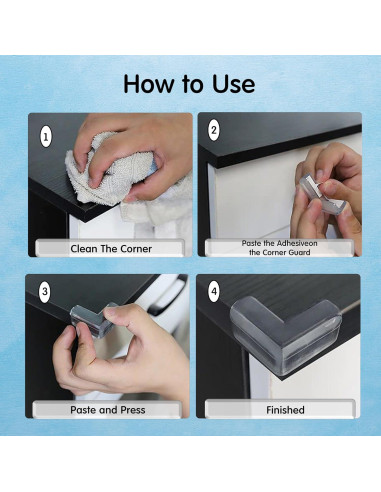 12 Protectores de Esquinas de Silicona Transparente Storite