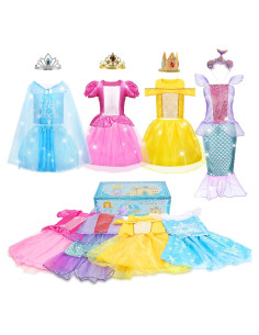 Vestidos de Princesa para Niñas Dulsaera - 4 Disfraces 3 a 8 Años