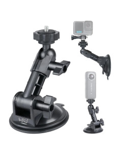Soporte de Ventosa HSU para Coche y Cámara de Acción - Negro