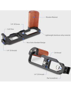 Soporte L Leftfoto para Cámara Fujifilm X-100V con Agarre de Madera 2