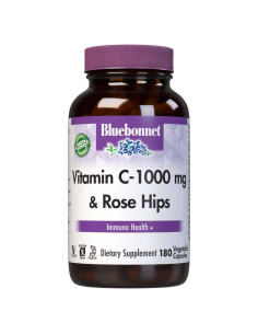 Vitamina C 1000 mg Bluebonnet con Rosa Mosqueta 180 Cápsulas